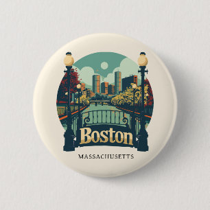 Boston Massachusetts Ronde Button 5,7 Cm