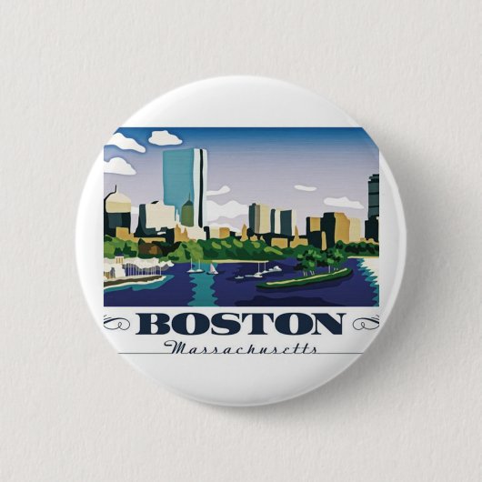 Boston, Massachusetts Ronde Button 5,7 Cm (Voorkant)