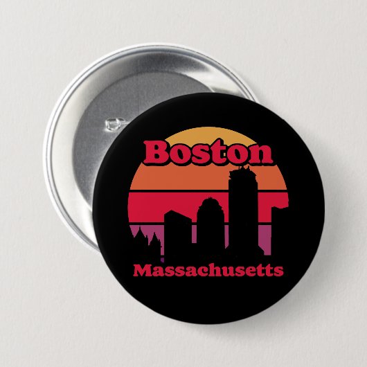  Boston Massachusetts Ronde Button 7,6 Cm (Voorkant /achterkant)