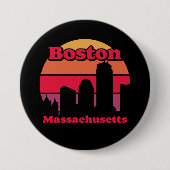  Boston Massachusetts Ronde Button 7,6 Cm (Voorkant)