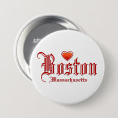 Boston Massachusetts Ronde Button 7,6 Cm (Voorkant /achterkant)