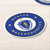 Boston Massachusetts Ronde Kartonnen Onderzetter (Gebogen)