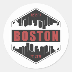 Boston Massachusetts Ronde Sticker