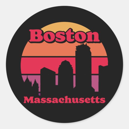  Boston Massachusetts Ronde Sticker (Voorkant)
