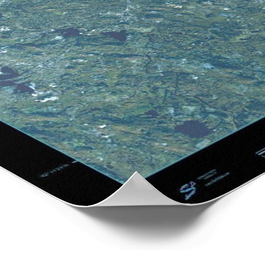 Boston, Massachusetts satelliet-poster Poster (Hoek)