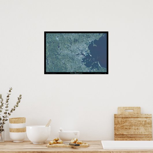 Boston, Massachusetts satelliet-poster Poster (Keuken)