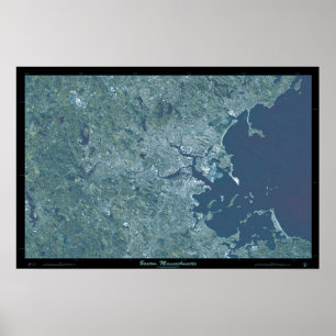 Boston, Massachusetts satellietposter Poster