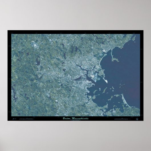 Boston, Massachusetts satellietposter Poster (Voorkant)