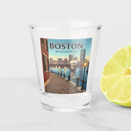  Boston Massachusetts Shot Glas (Voorkant)