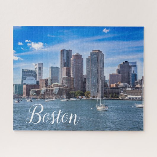 Boston Massachusetts Silhouet Legpuzzel (Horizontaal)