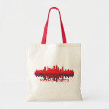 Boston Massachusetts Silhouet Rood Geschenk