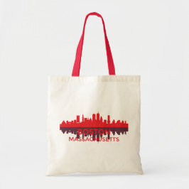 Boston Massachusetts Silhouet Rood Geschenk Tote Bag