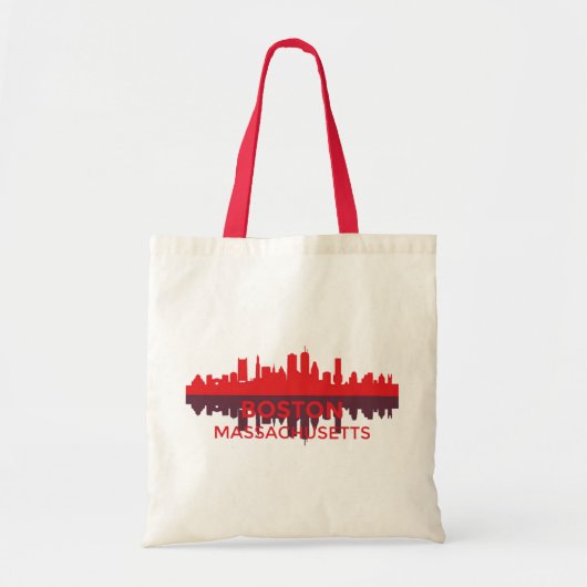 Boston Massachusetts Silhouet Rood Geschenk Tote Bag (Voorkant)