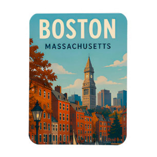 Boston Massachusetts Silhouette Historisch Reisgeh Magneet