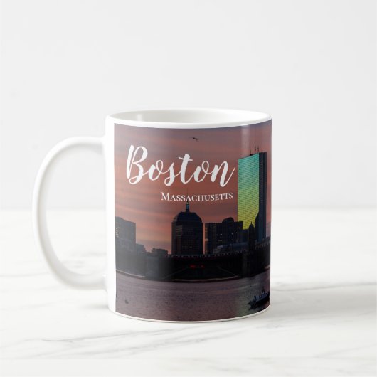 Boston Massachusetts Silhouette Koffiemok (Links)