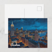 Boston Massachusetts Silhouette Kunst Briefkaart (Voorkant / Achterkant)