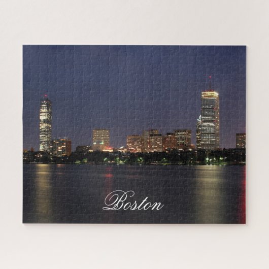 Boston Massachusetts Silhouette Legpuzzel (Horizontaal)