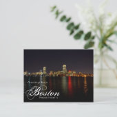 Boston Massachusetts Silhouette Waterfront Ansicht Briefkaart (Staand voorkant)
