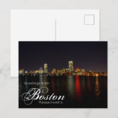 Boston Massachusetts Silhouette Waterfront Ansicht Briefkaart (Voorkant / Achterkant)