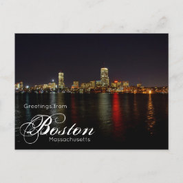 Boston Massachusetts Silhouette Waterfront Ansicht Briefkaart