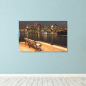 Boston, Massachusetts skyline 3 Canvas Afdruk (Insitu (Houten vloer))