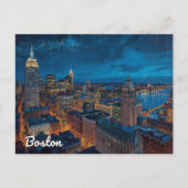 Boston Massachusetts Skyline Art Briefkaart (Voorkant)