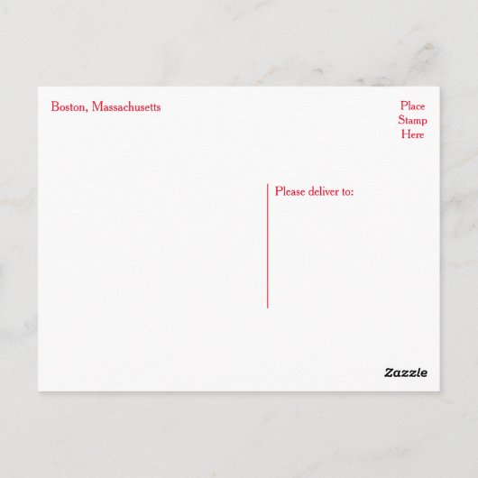 Boston, Massachusetts, Skyline at Night - VS Briefkaart (Achterkant)