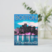 Boston Massachusetts Skyline Briefkaart (Staand voorkant)