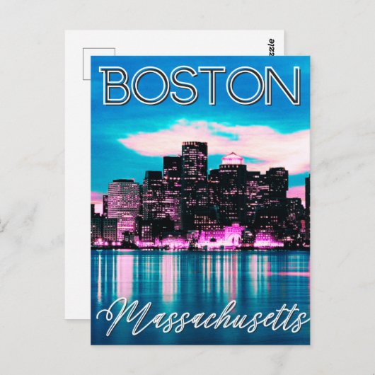 Boston Massachusetts Skyline Briefkaart (Voorkant / Achterkant)