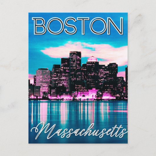 Boston Massachusetts Skyline Briefkaart (Voorkant)