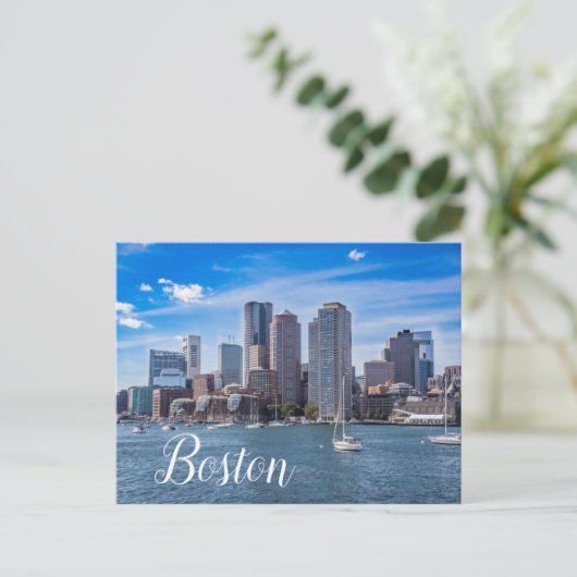 Boston Massachusetts Skyline Briefkaart Waterfront (Staand voorkant)