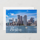 Boston Massachusetts Skyline Briefkaart Waterfront (Voorkant / Achterkant)