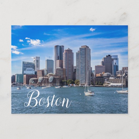 Boston Massachusetts Skyline Briefkaart Waterfront (Voorkant)