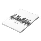 Boston Massachusetts Skyline BW Notitieblok (Linkerzijde)