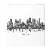 Boston Massachusetts Skyline BW Notitieblok (Voorkant)