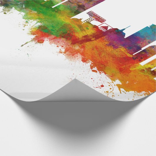 Boston Massachusetts Skyline Cadeaupapier (Hoek)