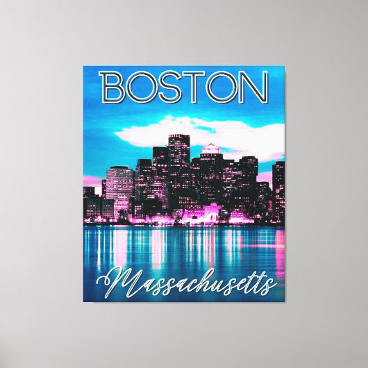 Boston Massachusetts Skyline Canvas Afdruk (Voorkant)