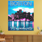 Boston Massachusetts Skyline Canvas Afdruk (Insitu (Woonkamer))