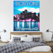 Boston Massachusetts Skyline Canvas Afdruk (Insitu (Slaapkamer))