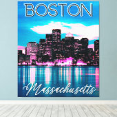 Boston Massachusetts Skyline Canvas Afdruk (Insitu (Houten vloer))