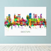 Boston Massachusetts Skyline Canvas Afdruk (Insitu (Houten vloer))