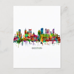 Boston Massachusetts Skyline Feestdagenkaart
