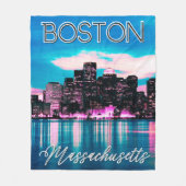 Boston Massachusetts Skyline Fleece Deken (Voorkant)