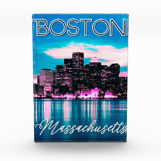 Boston Massachusetts Skyline Fotoblokken (Voorkant)