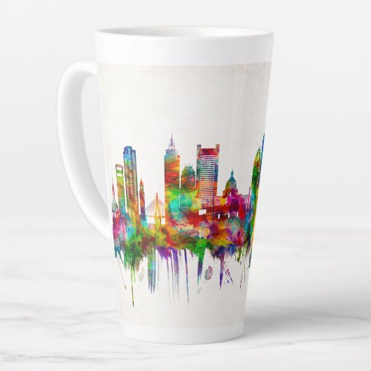 Boston Massachusetts Skyline Latte Mok (Linkerhoek)