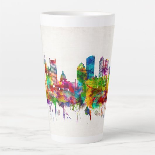 Boston Massachusetts Skyline Latte Mok (Voorkant)