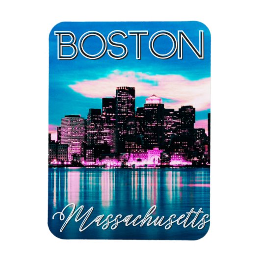 Boston Massachusetts Skyline Magneet (Verticaal)
