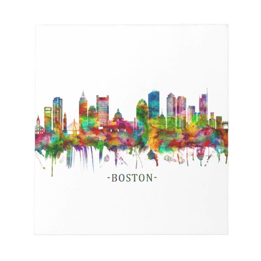 Boston Massachusetts Skyline Notitieblok (Voorkant)