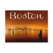 Boston, Massachusetts, Skyline op Night Post Card