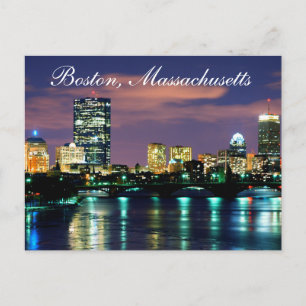 Boston Massachusetts Skyline op Sunset Briefkaart